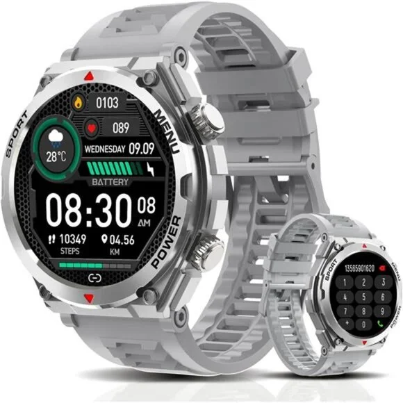 Military Smart Watch, 1.52-Inch Touch Screen Tactical Smartwatch with Text and - Picture 1 of 6